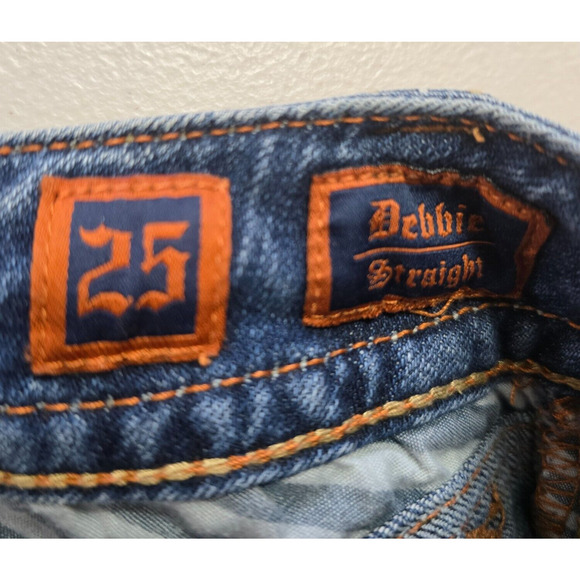 Rock Revival Jeans Women's 25 Blue Medium Wash Debbie Straight Leg - Picture 5 of 16